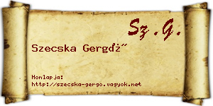 Szecska Gergő névjegykártya